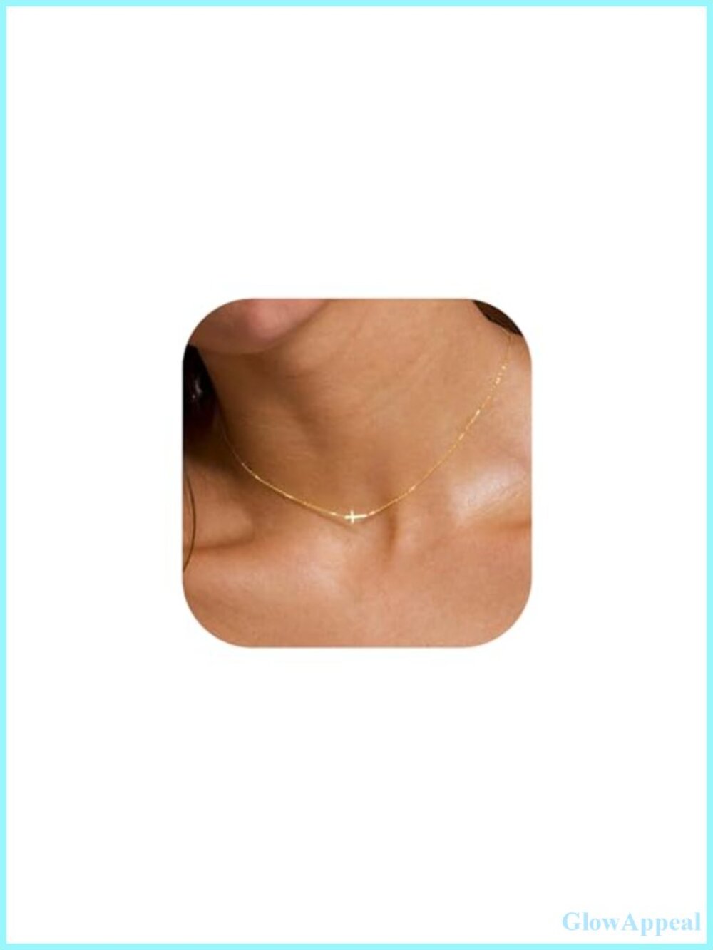 18K Gold Plated Cross Necklace for Women - Dainty Religious Charm,